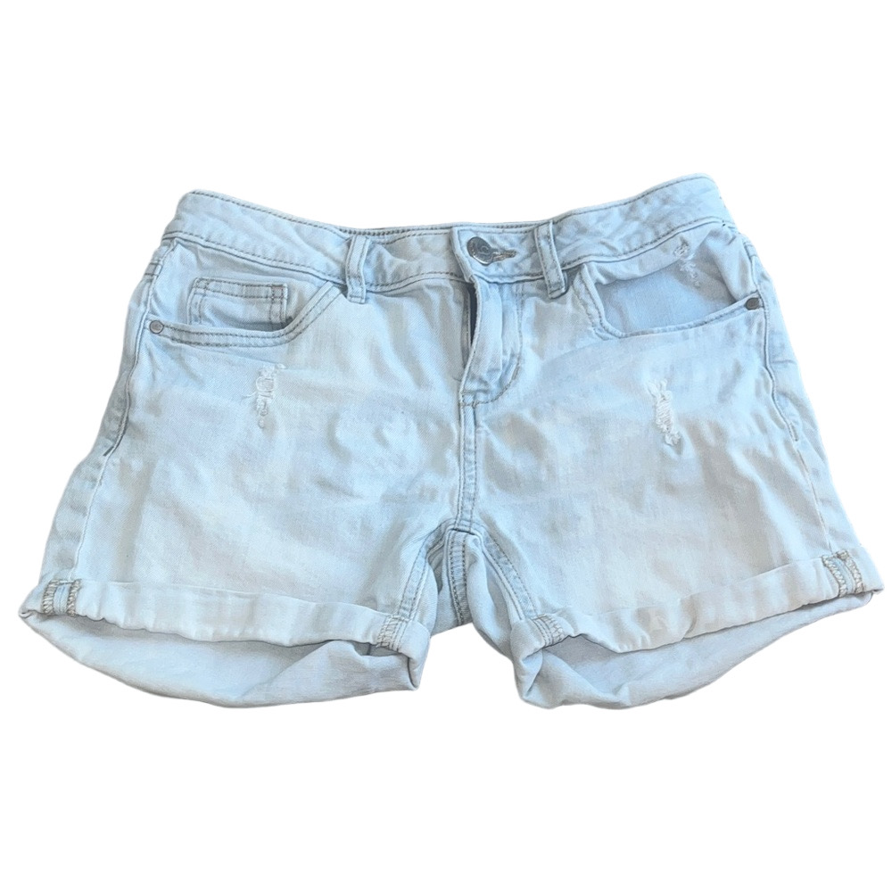 LC Lauren Conrad Light Wash cuffed cotton Jean Shorts - Picture 2 of 8